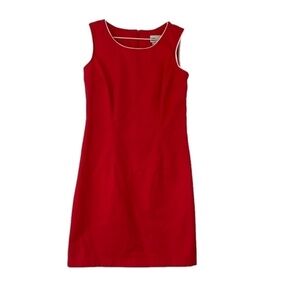 FADED Glory Fearless red dress with white piping zip up back size 6 stretch